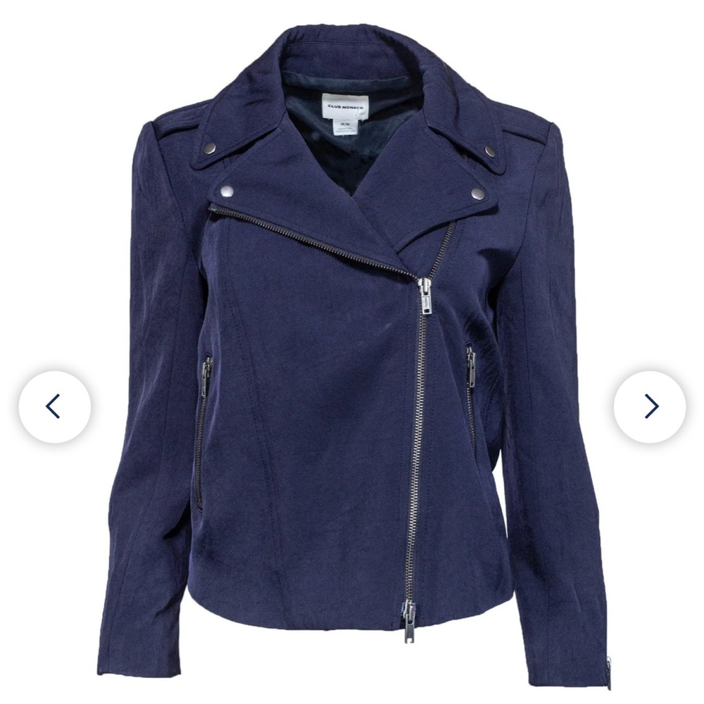 Club Monaco Navy Moto-Style Jacket